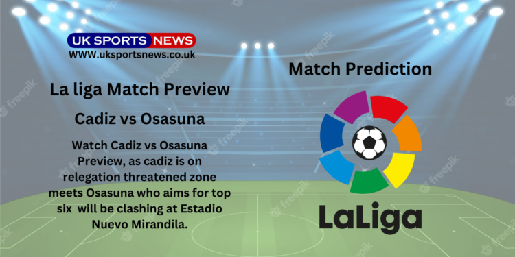 Cadiz vs Osasuna Preview, Prediction, Team News and Injury