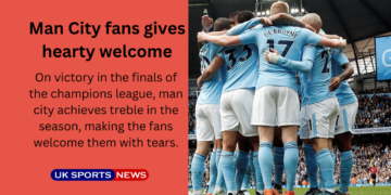 Fans Welcomes Man city as treble winners